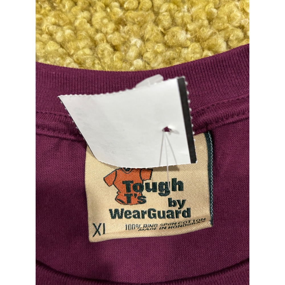 Tough T's by WearGuard Maui Athletic Dept TShirt XL Burgundy Cotton Short Sleeve - Picture 3 of 7